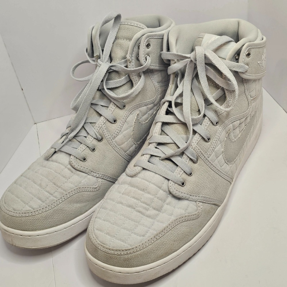 Nike Air Jordan 1 Retro AJKO Pure Platinum Grey Quilted 638471-004 Mens Size 15
